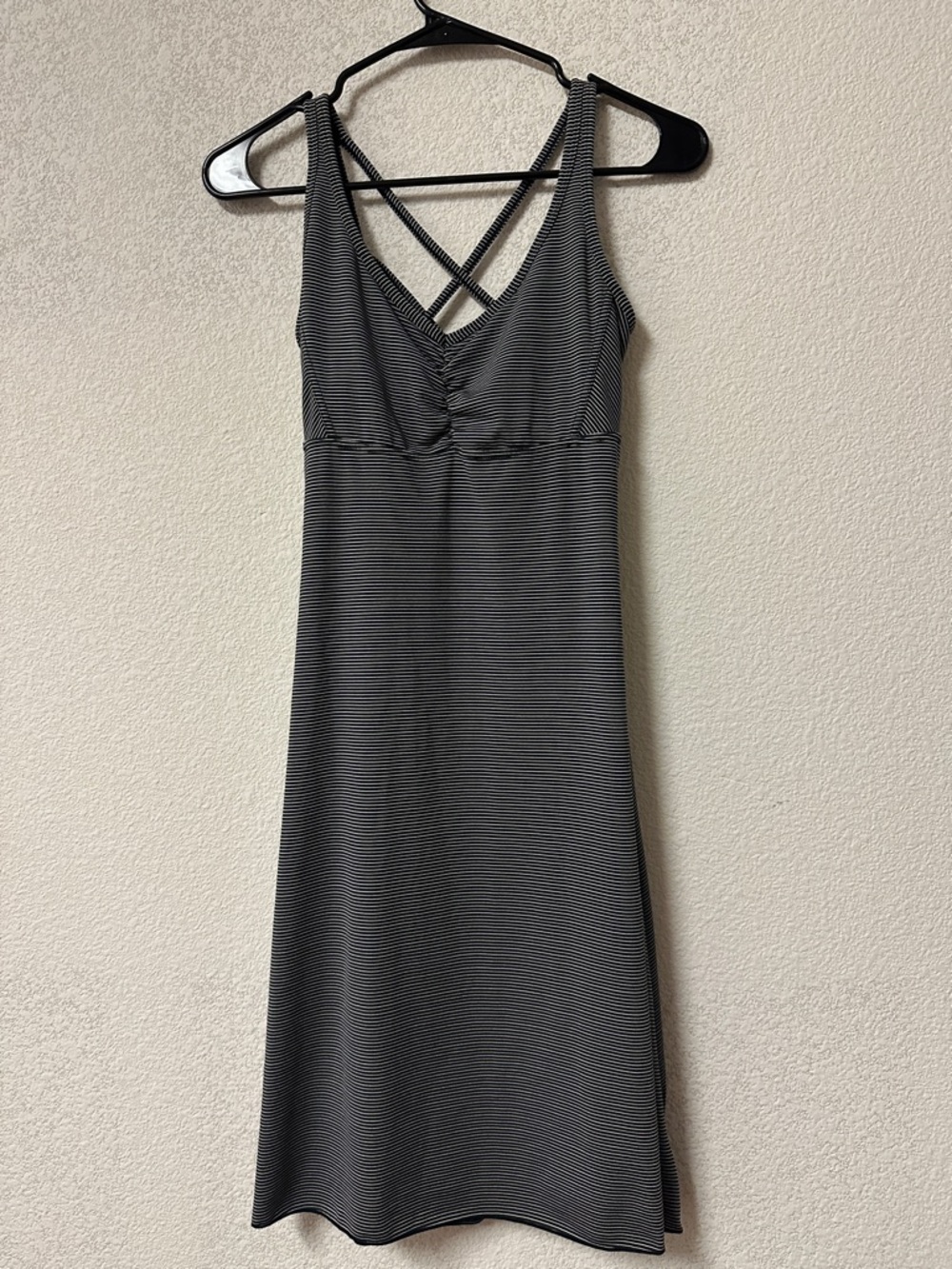 Prana Black and White Striped Mini Dress